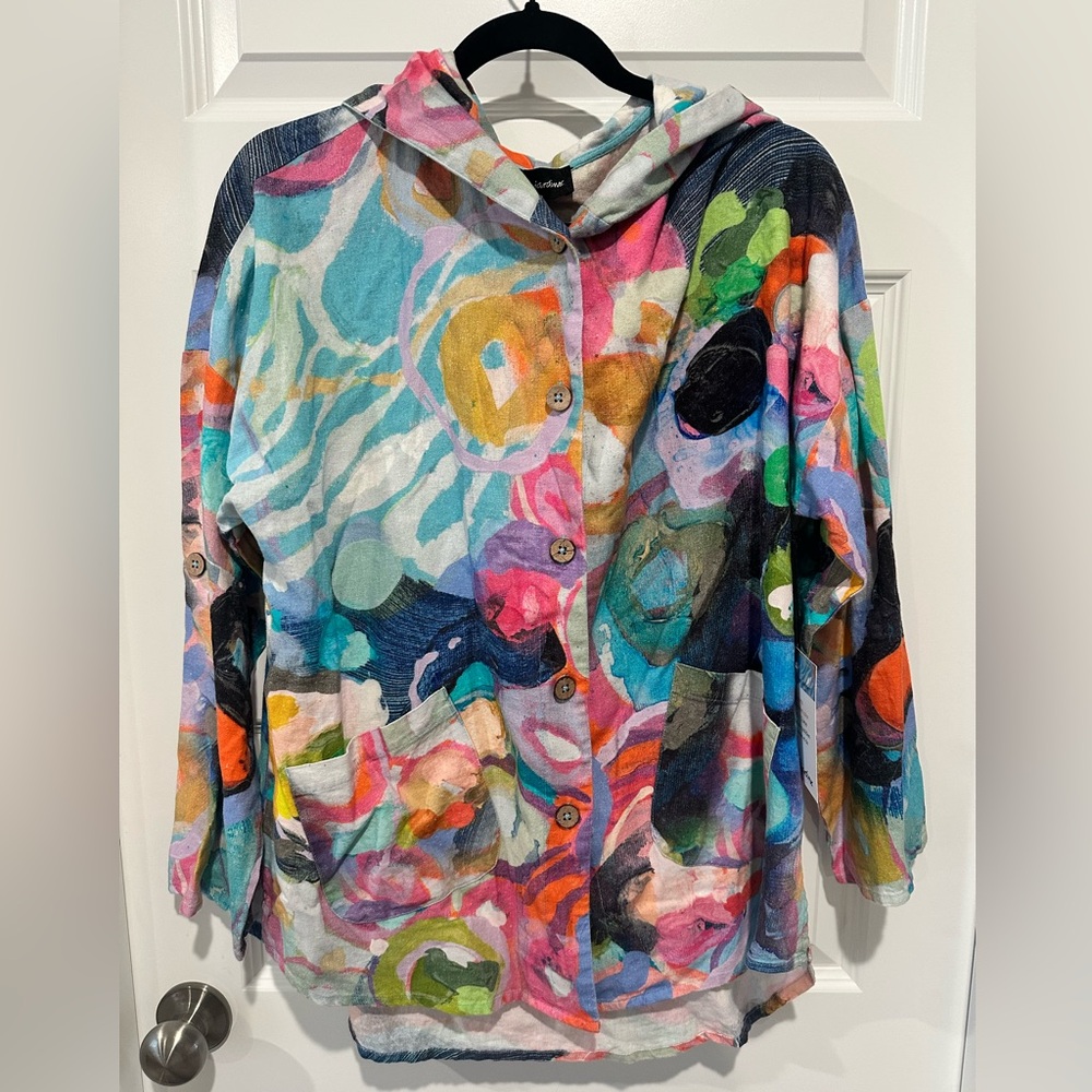 Claire Desjardins From A Moment in‎ Time Button Up Hooded Jacket - NWT